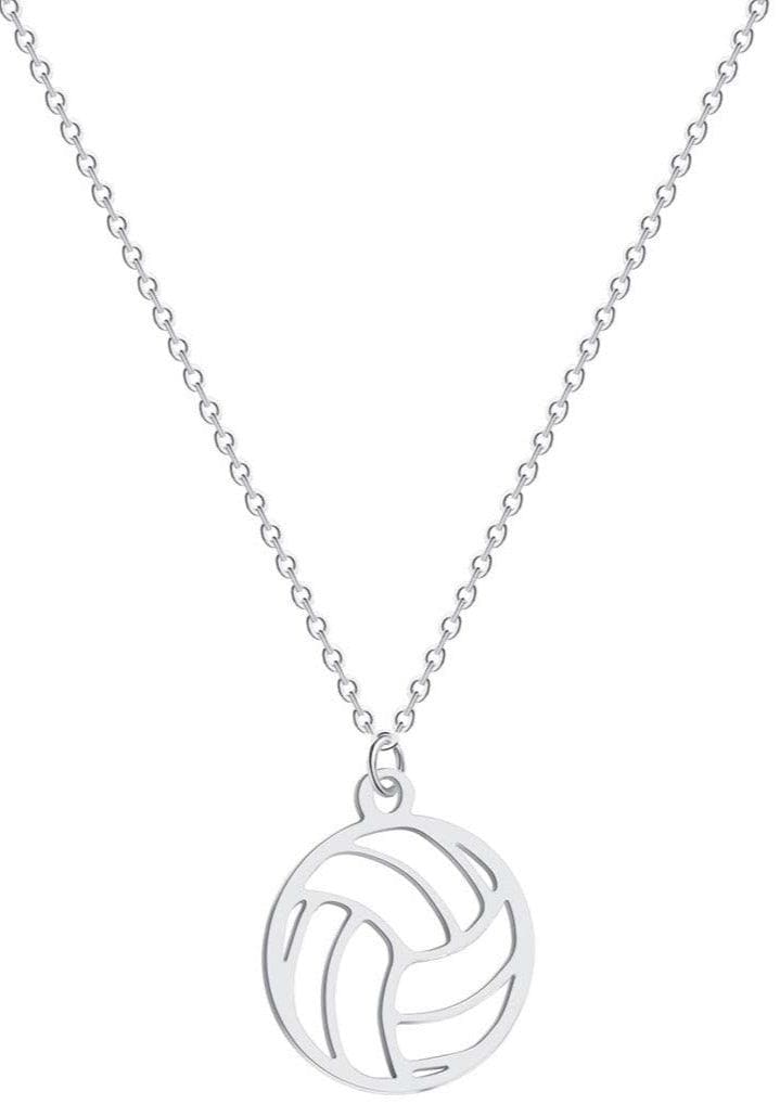 Silver Volleyball Necklace